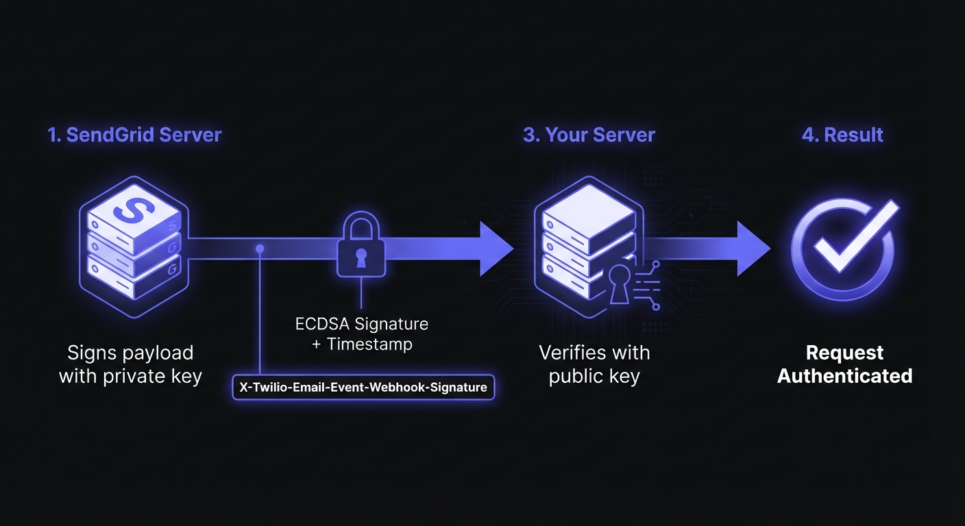 SendGrid ECDSA signature verification flow